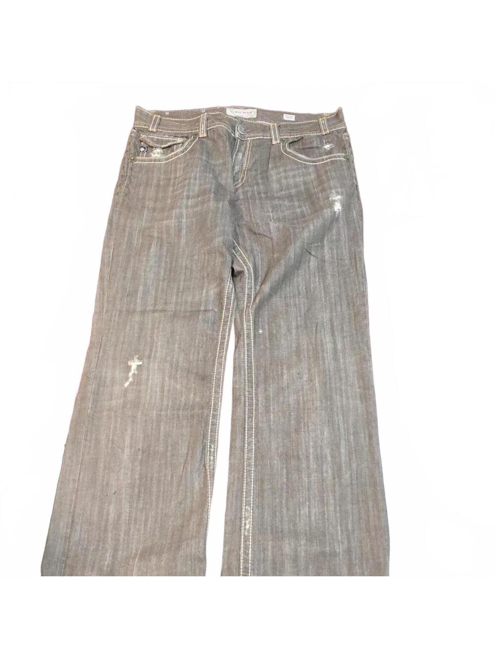 MEK Denim Havana Bootcut Distressed Jeans Mens 38x34 brown Wash Blue
